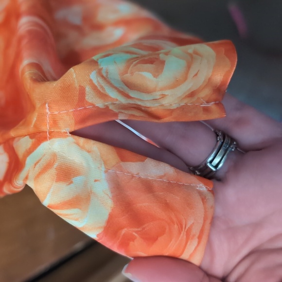 Joules Orange Rose Print Dress See Measurements - Picture 5 of 5